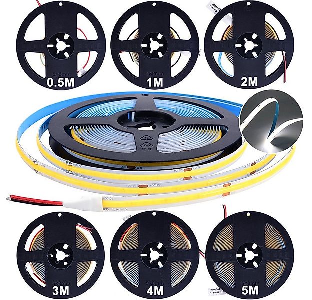 Rosnek LED Stripe 0.5-5M,12V,COB,Bendable,für Schlafzimmerschrank Bücherreg günstig online kaufen