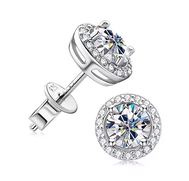 ROUGEMONT Paar Ohrstecker Funkelnde Damen Moissanit Ohrstecker 5mm 1,0ct, F günstig online kaufen