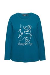 Ulla Popken Longsleeve Weihnachtsshirt Classic Rundhals günstig online kaufen