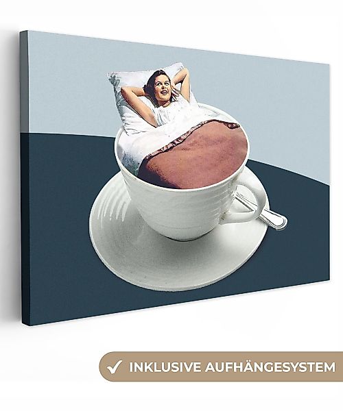 OneMillionCanvasses® Leinwandbild Frau - Kaffee - günstig online kaufen