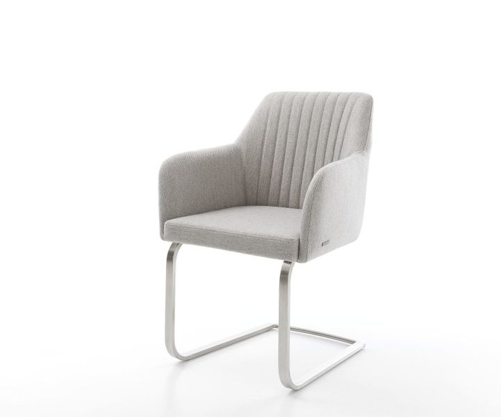 DELIFE Polsterstuhl Greg-Flex, Freischwinger flach Edelstahl günstig online kaufen