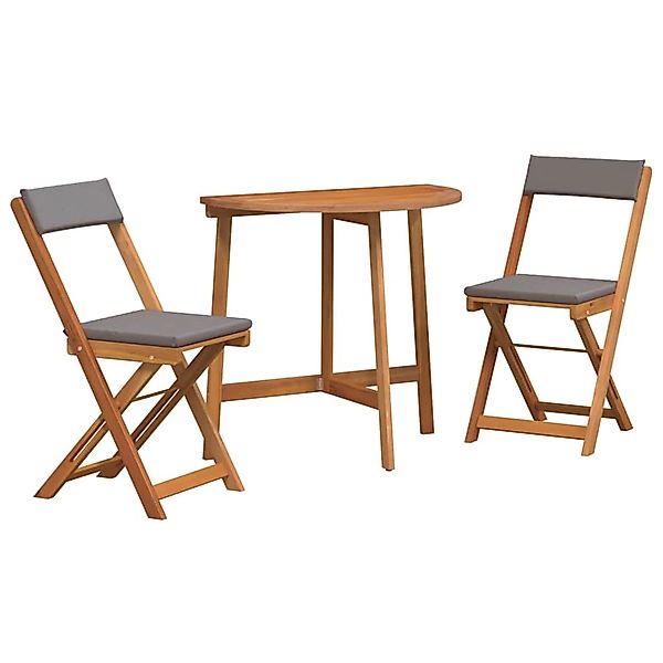 vidaXL 3-Teiliges Klapp-Bistro-Set mit Kissen aus Massivem Akazienholz 4105 günstig online kaufen