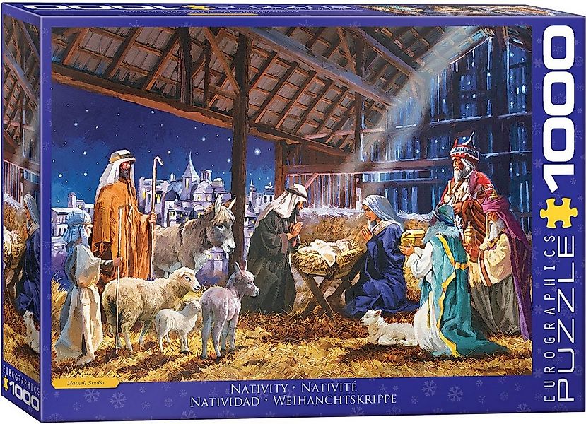 Puzzle 1000 Teile Puzzle - Puzzle - Weihnachtskrippe, Puzzleteile günstig online kaufen