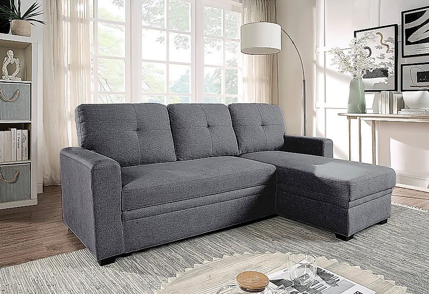 ATLANTIC home collection Ecksofa "Gerrit L-Form, B: 216 cm" mit Bettfunktio günstig online kaufen