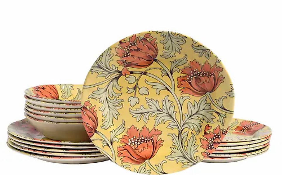 CreaTable Teller-Set »Florentina, Tellerset 18-tlg« Blumendekor günstig online kaufen
