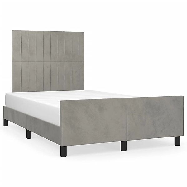 vidaXL Bettgestell ohne Matratze Hellgrau 120x190 cm Samt 3270590 günstig online kaufen