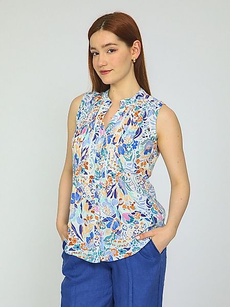VICCI Germany Blusentop (1-tlg) aus Leinen mit Blumendruck und Spitzeneinsa günstig online kaufen