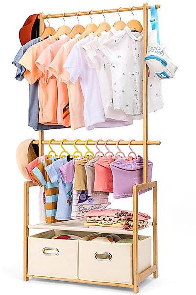 Yorbay Kleiderständer Kinder Kleiderständer aus Bambus, günstig online kaufen