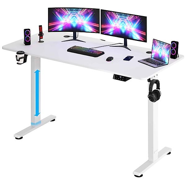 Casaria Schreibtisch, Höhenverstellbar Elektrisch 140x60cm LCD- günstig online kaufen