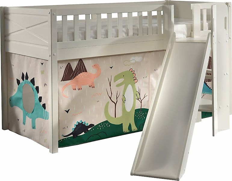 Vipack Hochbett "Scott, Spielbett, Kiefer massiv weiß lackiert, mit Rolllat günstig online kaufen