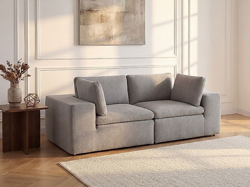 2-Sitzer Sofa modulbar - Stoff Grau - CORTOLINE günstig online kaufen
