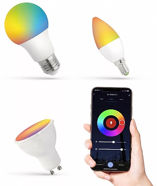 RGB LED Leuchtmittel Smart WiFi Alexa Googlehome Apple Android E14 / E27 / günstig online kaufen
