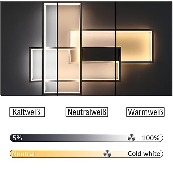 Nettlife LED Deckenleuchte Wohnzimmer Dimmbar Weiß günstig online kaufen