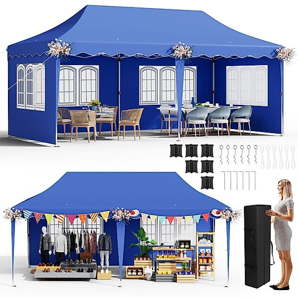 TLGREEN Faltpavillon Gartenzelt 3x6M, mit 4 günstig online kaufen