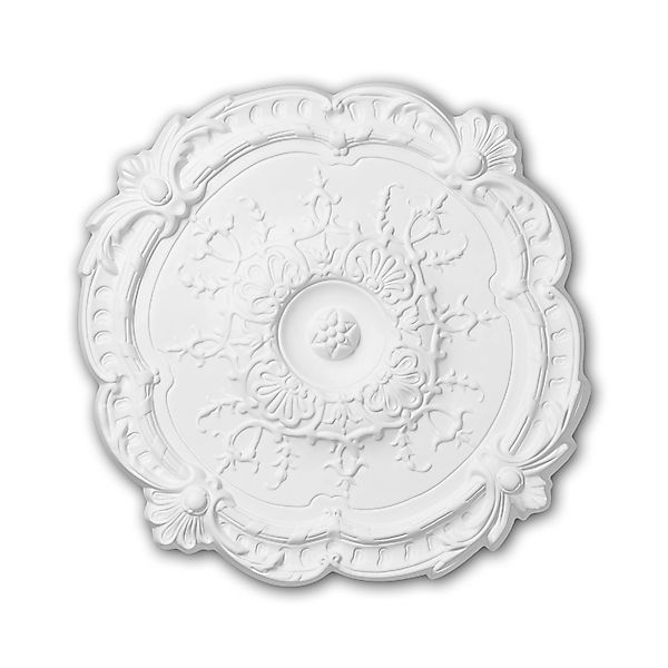 PROFHOME 156027 RoSette aus Polyurethan DeckenroSette Zierelement 38,3 cm 3 günstig online kaufen
