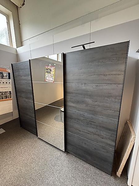 Pleinfeld Abverkauf Schwebetürenschrank 3-trg 270cm inkl Spiegel Graphit / günstig online kaufen