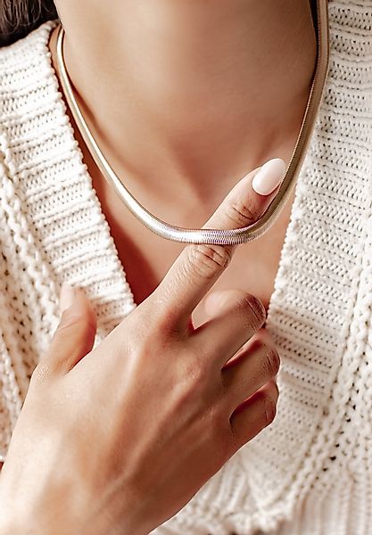 Hey Happiness Schlangenkette Massiv & Solid, Damen Edelstahl Halskette Schl günstig online kaufen