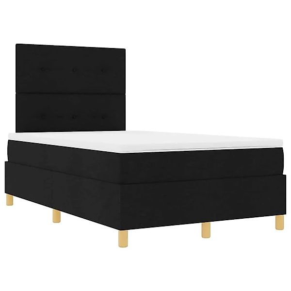 vidaXL Boxspringbett mit Kopfteil Schwarz 120 x 190 cm Stoff 3339604 günstig online kaufen