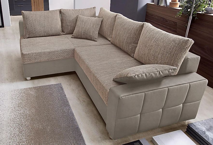 COLLECTION AB Ecksofa "Parma L-Form" mit Bettfunktion und Federkern günstig online kaufen