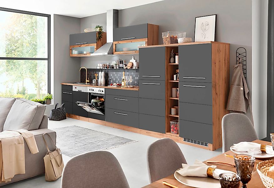 KOCHSTATION Küchenzeile »KS-Wien« Breite 420 cm, wahlweise mit E-Geräten günstig online kaufen