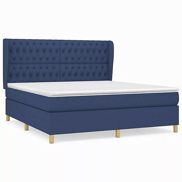 vidaXL Boxspringbett Boxspringbett mit Matratze Blau 180x200 cm Stoff Bett günstig online kaufen