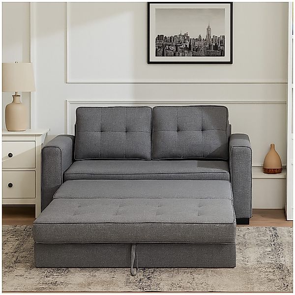 HTI-Living 2-Sitzer Zweisitzer mit Schlaffunktion Hellgrau günstig online kaufen