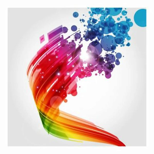 Bilderwelten Mustertapete Rainbow Wave and Bubbles bunt Gr. 288 x 288 günstig online kaufen