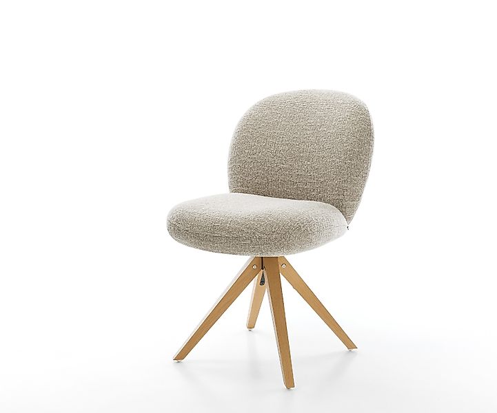 Drehstuhl Nube-Flex Webstoff Soft Beige Holzgestell kantig Natur 180° drehb günstig online kaufen