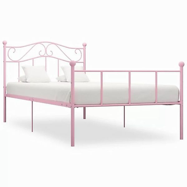 furnicato Bettgestell Rosa Metall 100 × 200 cm günstig online kaufen