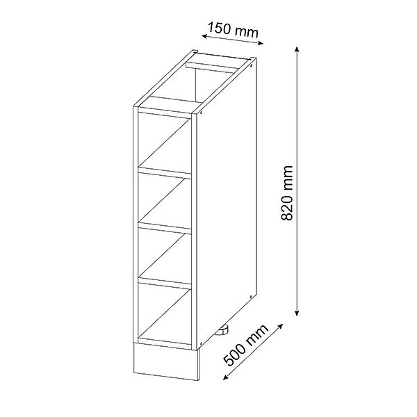 Vicco Unterschrank Fame-Line, Anthrazit, 15 cm günstig online kaufen
