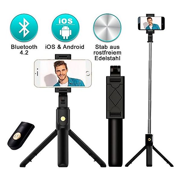 EAXUS 3in1 Selfie Stick SHARPIX - Handystativhalter mit Bluetooth-Auslöser günstig online kaufen