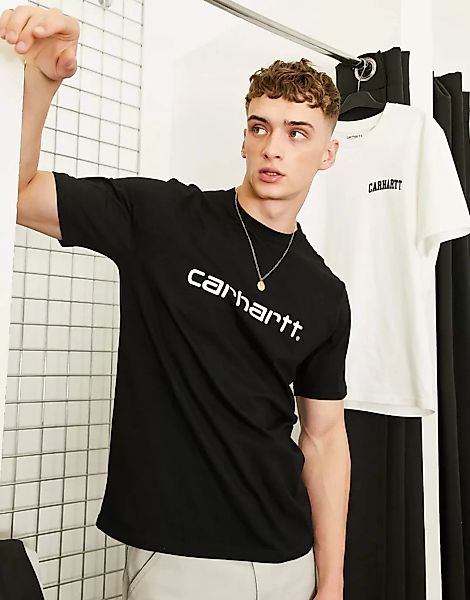 Carhartt WIP – T-Shirt mit Schriftzug in Schwarz günstig online kaufen