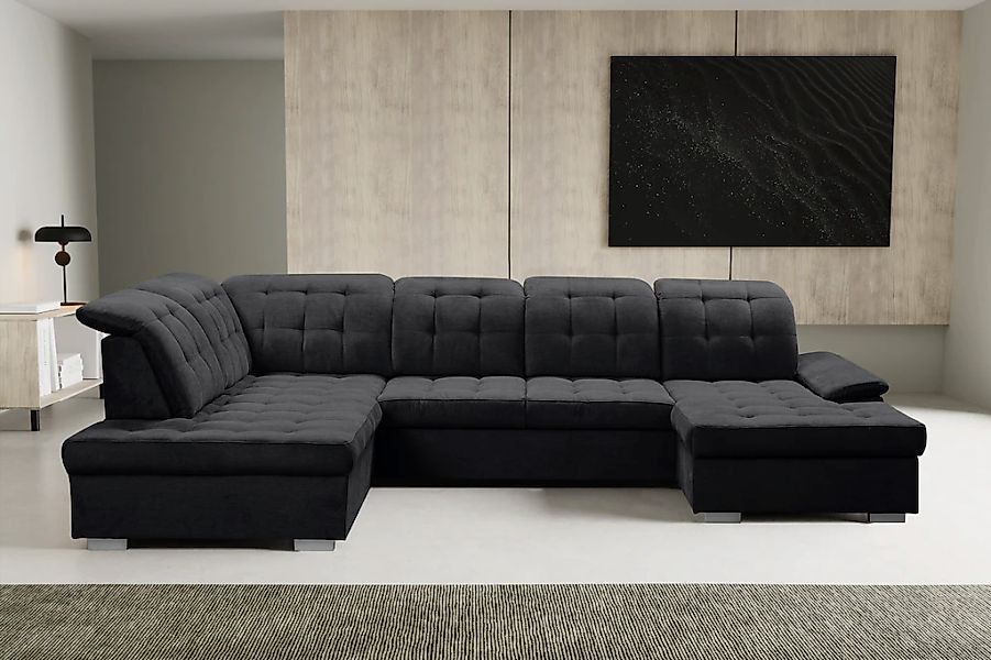 WERK2 Wohnlandschaft "Kordula-New Multifunktion Couch, Breite 332cm, U-Form günstig online kaufen