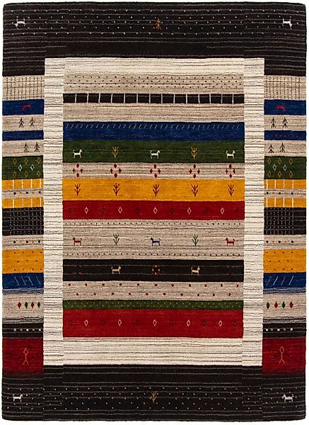 morgenland Wollteppich »Loribaft Bordüre Multicolore 202 x 142 cm«, rechtec günstig online kaufen