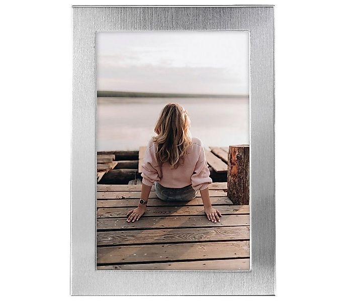Hama Portraitrahmen Porträtrahmen 15x20 cm, silber, aufhängbar, aufstellbar günstig online kaufen