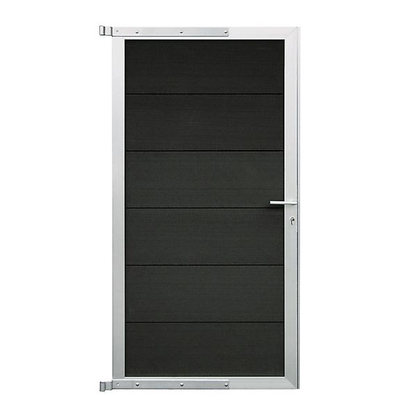 GartenLand Steckzauntor Classico ca. 90 x 180 cm WPC Anthrazit Aluminium Si günstig online kaufen