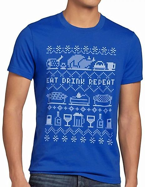 style3 Print-Shirt Herren T-Shirt Eat Drink Repeat Ugly Sweater weihnachtse günstig online kaufen