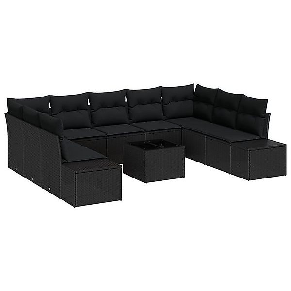 vidaXL Loungesofa 10-teiliges Garten Sofa Set mit Kissen in Beige aus Poly günstig online kaufen