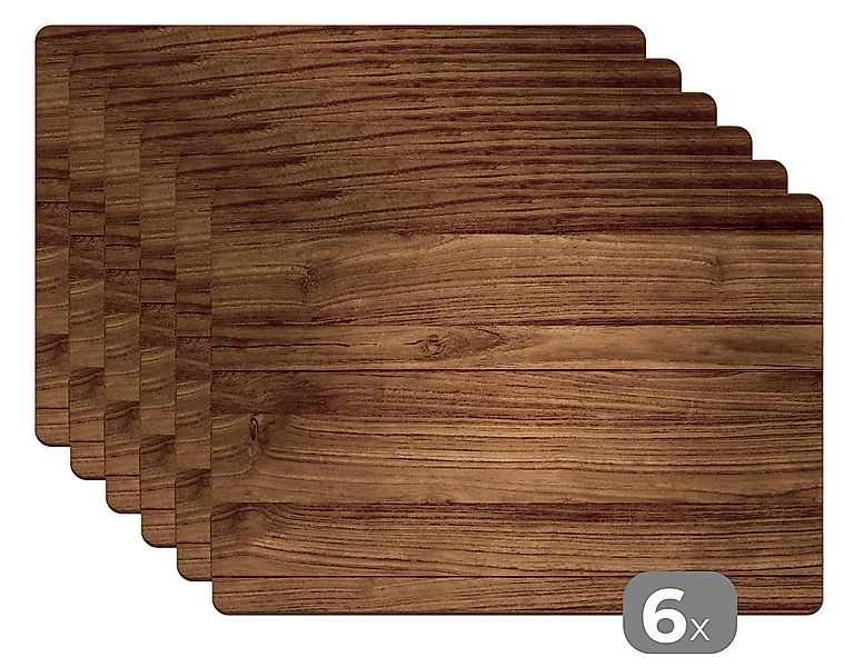 MuchoWow Platzset Holzoptik/print - Braun, (6-St), Platzsets, Tischset, Abw günstig online kaufen