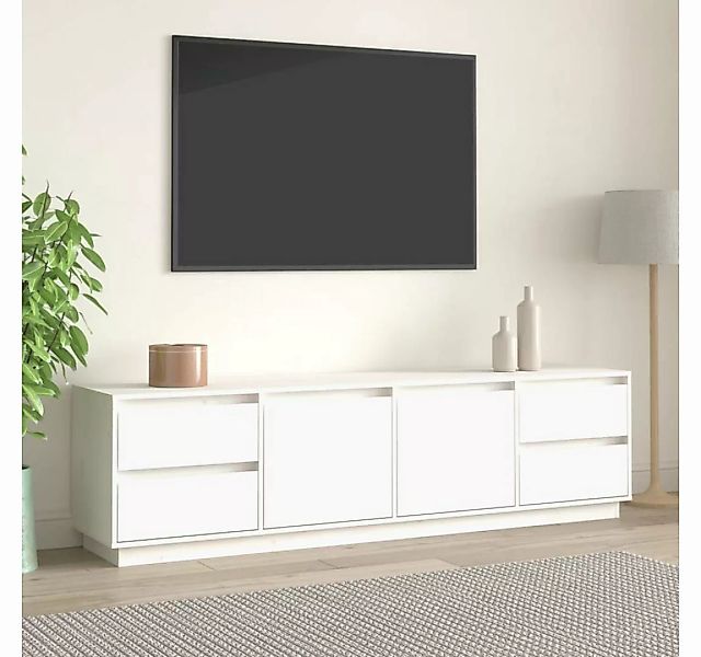 furnicato TV-Schrank Weiß 176x37x47,5 cm Massivholz Kiefer günstig online kaufen