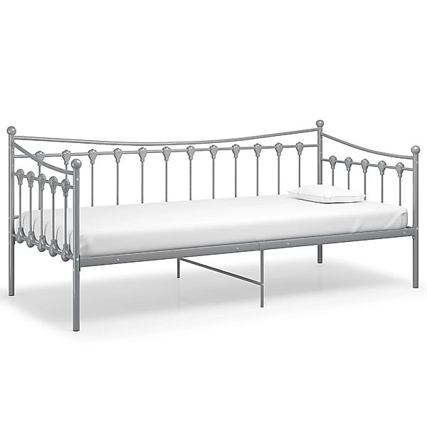 vidaXL Bett Schlafsofa Bettgestell Grau Metall günstig online kaufen