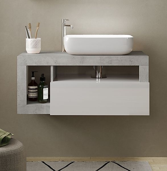welltime Waschtisch "Hamburg", 1 Schubkasten, Breite 92 cm, Soft-Close, ink günstig online kaufen