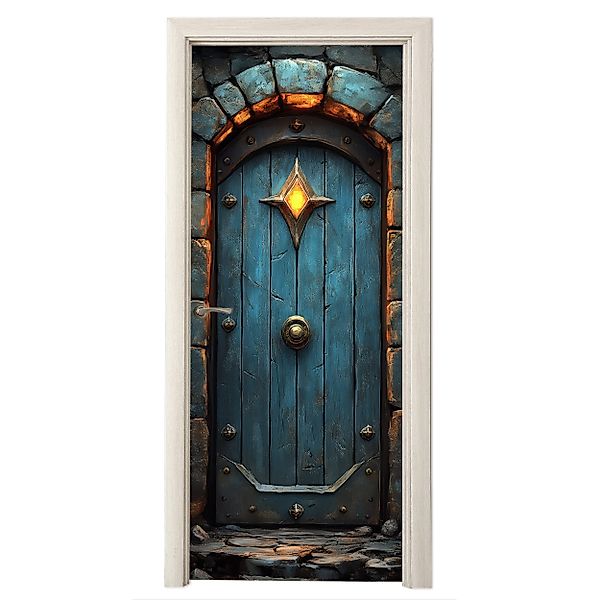 MuchoWow Türtapete Schlosstür - Blau - günstig online kaufen
