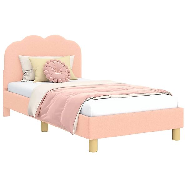 vidaXL Kinderbettgestell mit Kopfteil Rosa 80 x 160 cm Schafstoff 42010968 günstig online kaufen