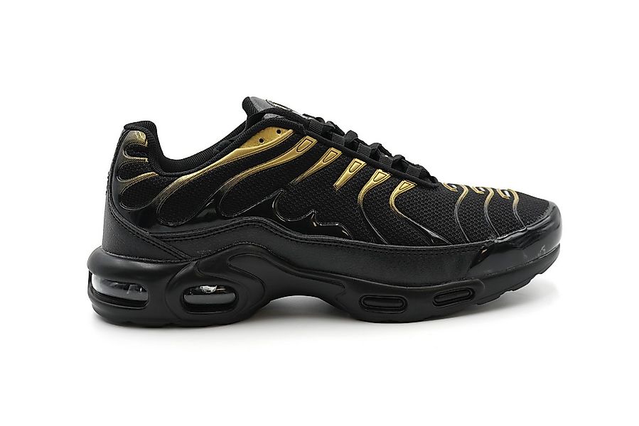 Sonderpostendiscount Herrenschuhe Sneaker mit Luftpolster K53-7 Black/ Gold günstig online kaufen