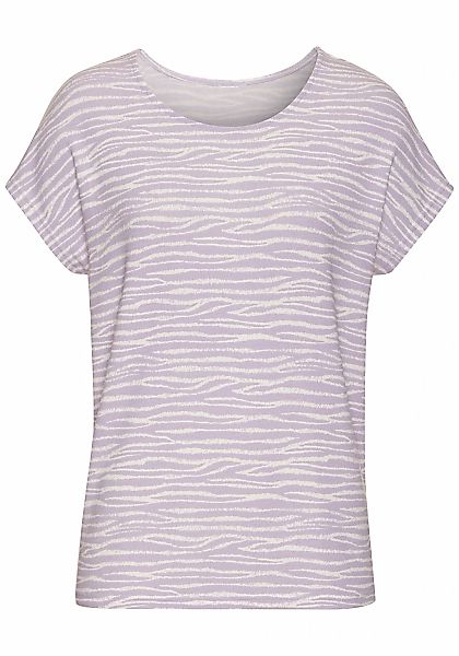 LASCANA Kurzarmshirt "mit modischem Zebra-Muster", aus weichem Viskose-Stri günstig online kaufen