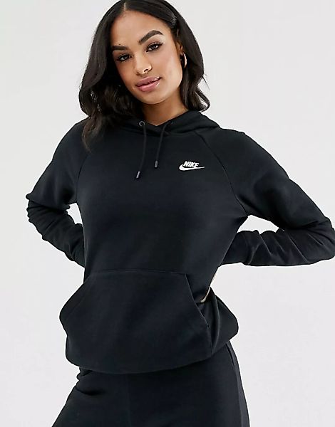 Nike – Essentials – Schwarzer Kapuzenpullover günstig online kaufen