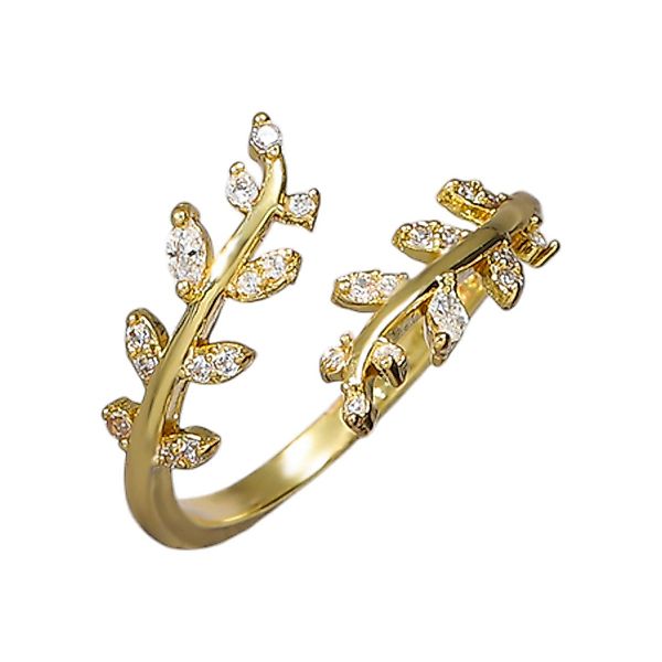 Eyecatcher Fingerring Eleganter Blätter Ring mit günstig online kaufen
