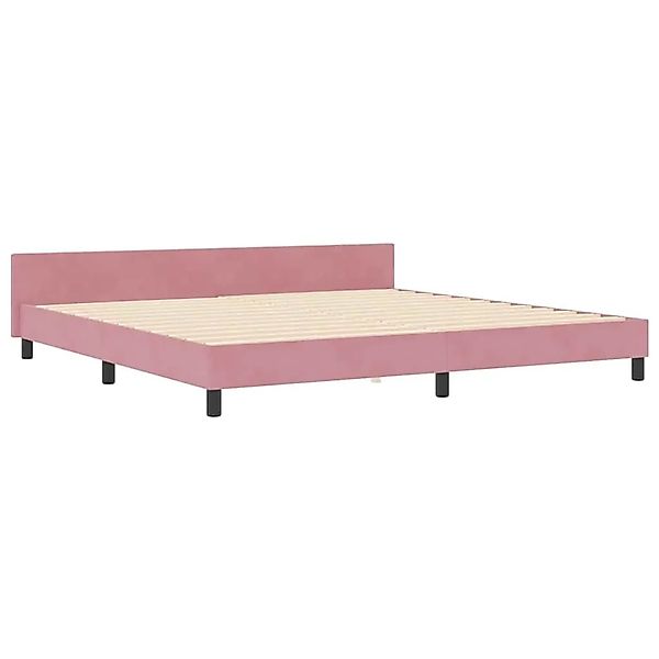 vidaXL Bettgestell mit Kopfteil Rosa 200 x 200 cm Samt 3345034 günstig online kaufen