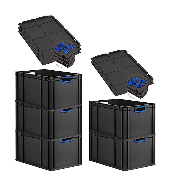 PROREGAL SparSet 5x Eurobox Nextgen Color Mit Auflagedeckel HxBxT 32x40x60c günstig online kaufen
